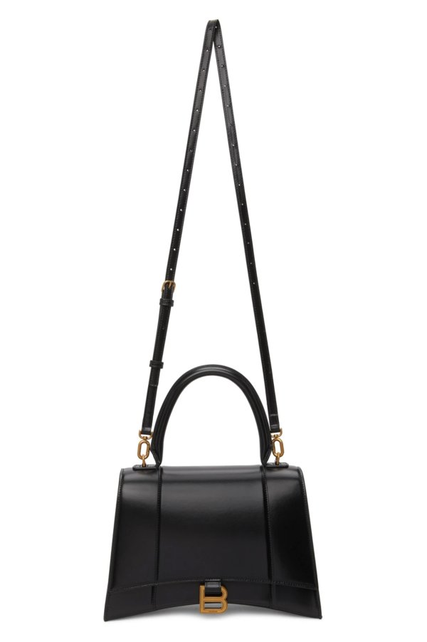 Black Shiny Medium Hourglass Bag