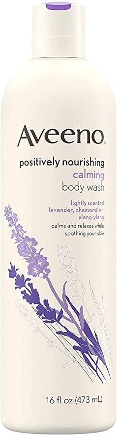 Positively Nourishing Calming Body Wash with Lavender, Chamomile & Ylang-Ylang, Lightly Scented Daily Moisturizing Body Cleanser to Soothe & Relax, 16 fl. oz