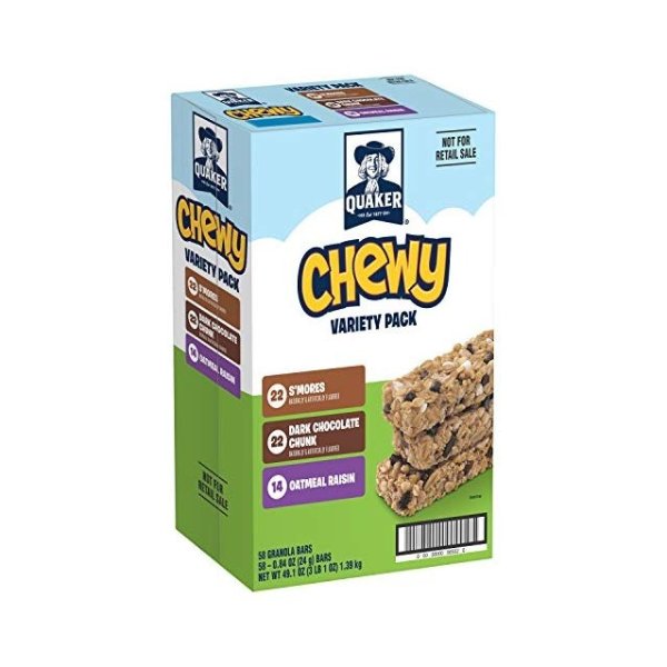 Chewy Granola Bars, Variety Pack, 58 Count
