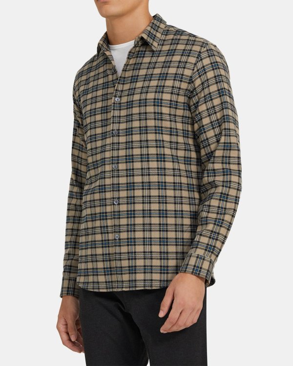 Long-Sleeve Shirt in Plaid Flannel