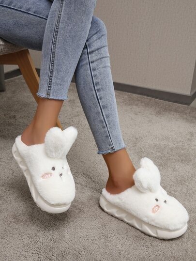 Rabbit Design Fluffy Novelty Slippers