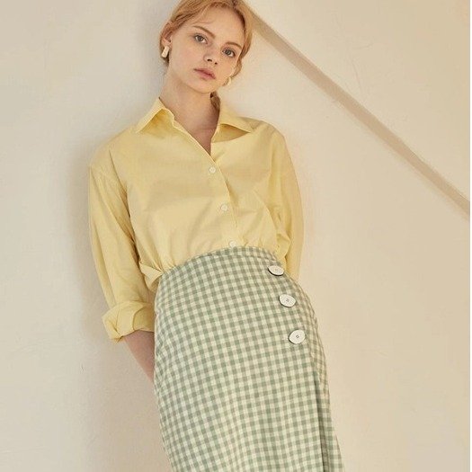 JE Asymmetry Wrap Skirt_Green
