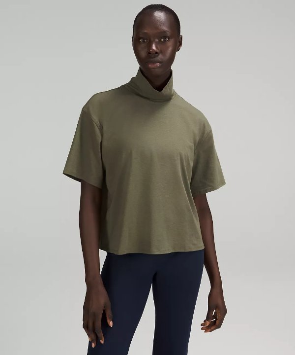 Relaxed-Fit Cotton-Blend Turtleneck T-Shirt | Women's Short Sleeve Shirts & Tee's | lululemon