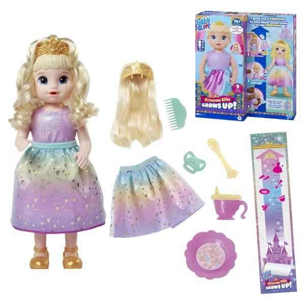 : Princess Ellie Grows Up! 15-Inch Doll Blonde Hair, Blue Eyes Kids Toy for Boys and Girls