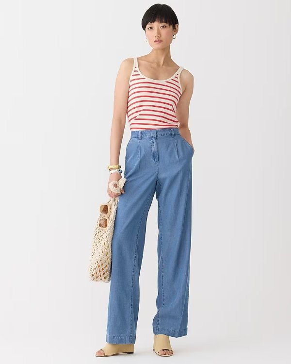 Capeside pant in lightweight chambray