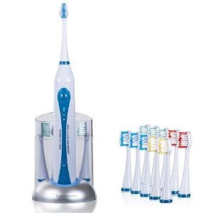 Ultrasonic Toothbrush with Dock Charger and 10 Brush Heads