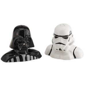 Vandor 54017 Star Wars Darth Vader and Stormtrooper Salt and Pepper Shakers, Black/White