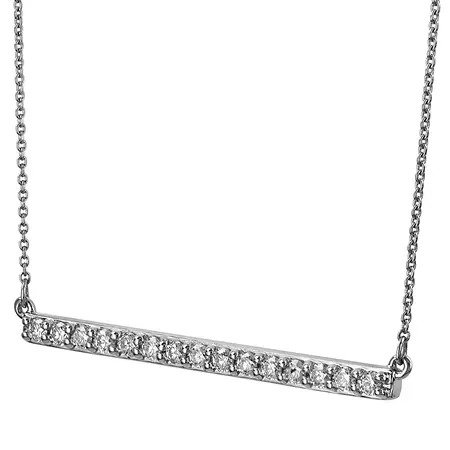 0.24 CT. T.W. Diamond Horizontal Bar Necklace in 14 Karat Gold - Sam's Club