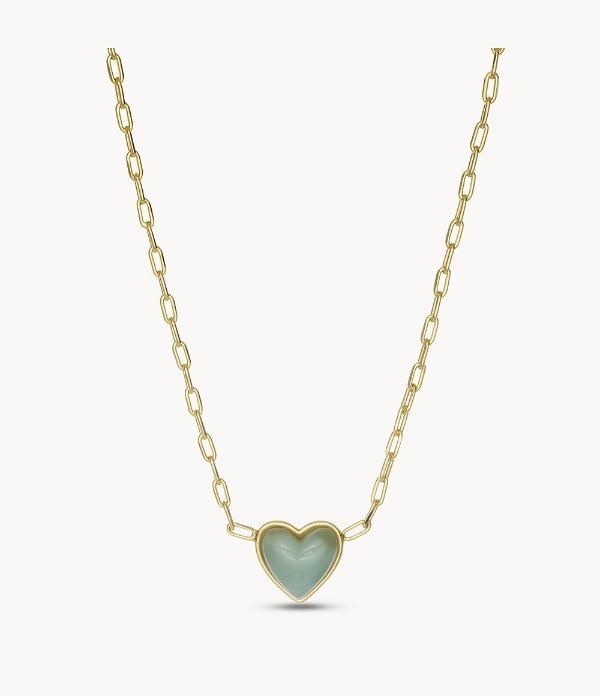 Mint Green Resin Heart Pendant Necklace