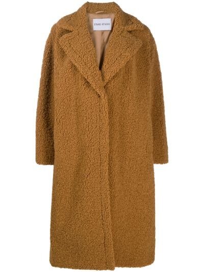 oversized long teddy coat