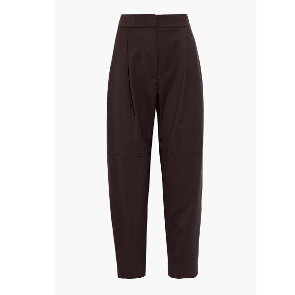 Cropped wool-blend twill tapered pants