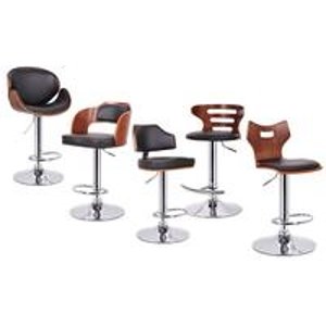Baxton Studio Walnut and Black Modern Barstools (Multiple Styles Available) @ Groupon
