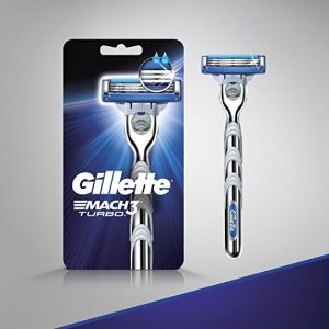 Gillette Mach3 Turbo Men's Razor, Handle & 1 Blade Refill (Packaging May Vary)