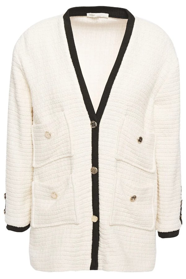 Vega grosgrain-trimmed cotton-tweed jacket