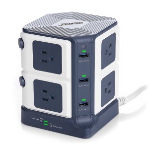 BESTEK Power Strip Surge Protector 8-Outlet 1500 Joules with 8A 6-Port USB Charging Ports