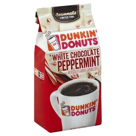 Dunkin' Donuts White Chocolate Peppermint Flavored Ground Coffee, 11-Ounce