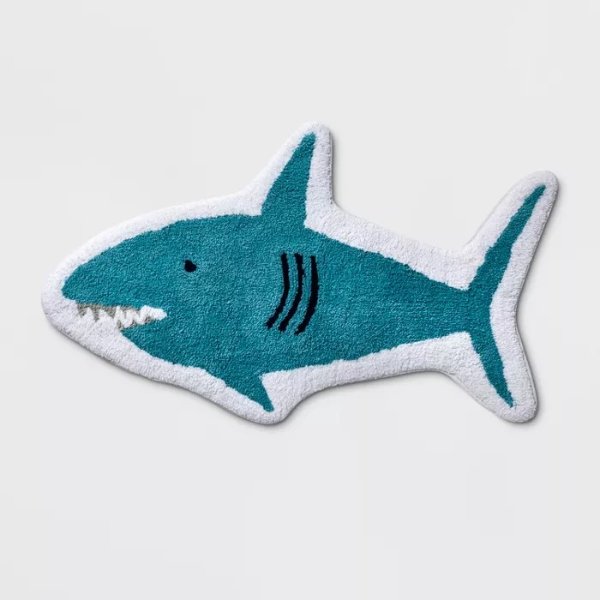 Shark Bath Rug Blue - Pillowfort&#8482;