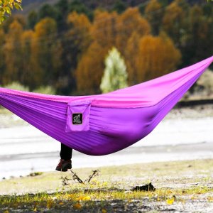 MIZTLI Hammock Camping Double & Single with All The Installations, Portable & Lightweight Travel Parachute Hammock, Outdoor, Indoor, Backpacking, Hiking & Survival