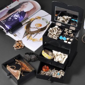 A+ Yescom Jewelry Box Organizer Storage Case
