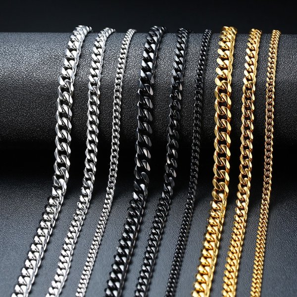 0.99US $ 50% OFF|Vnox Cuban Chain Necklace For Men Women, Basic Punk Stainless Steel Curb Link Chain Chokers,vintage Gold Tone Solid Metal Collar - Necklace - AliExpress