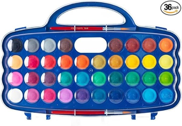 36 Colors Watercolor Paint,with 2 Paint Brushes, ProtableWatercolor Palette Paint Set for Adults and Kids,Art Supplies for Beginners and Professional Artist