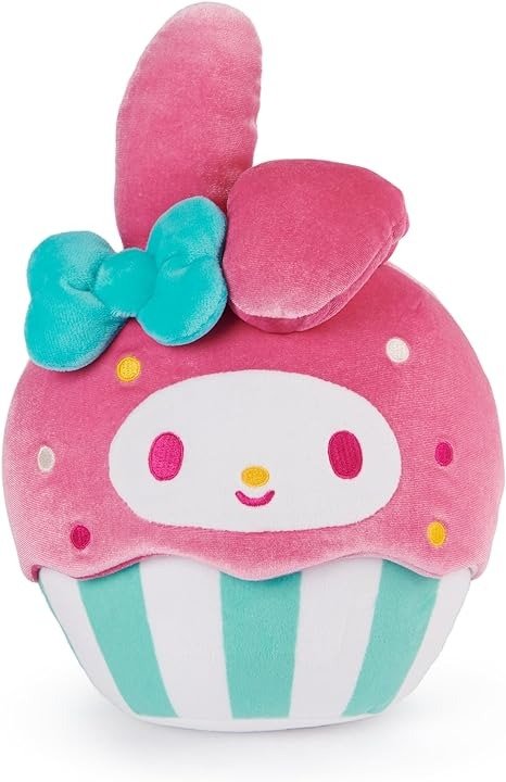 Sanrio Hello Kitty and Friends My Melody Cupcake Plush, Stuffed Animal for Ages 1 and Up, Pink/White, 8”