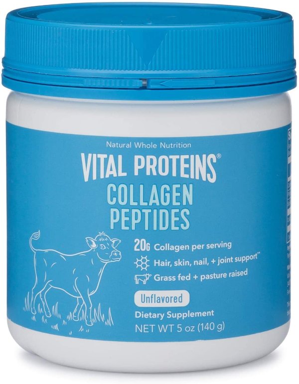 Vital Proteins Collagen Peptides Powder Supplement (Type I, III) for Skin Hair Nail Joint - Hydrolyzed Collagen -Unflavored 5 oz Canister