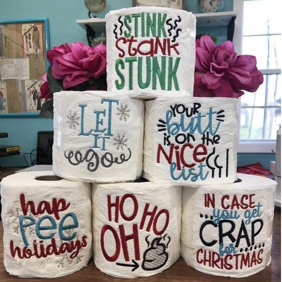 Funny Christmas toilet paper gag gift secret santa-white | Etsy