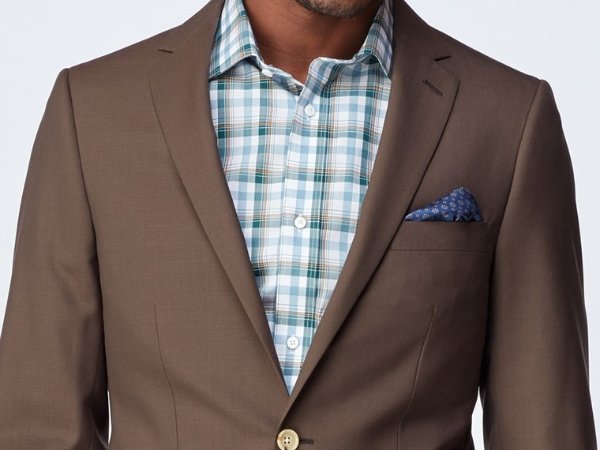 Men's Custom Suit - Tobacco Sharkskin Brown Suit | INDOCHINO