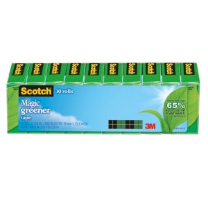 Scotch 8% Recycled Magic 812 Greener Tape, 3/4" x 900", Pack Of 10 Rolls
