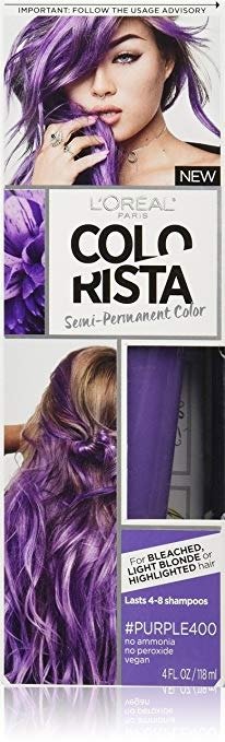 巴黎欧莱雅半永久染发 紫色 针对漂后头发或金发