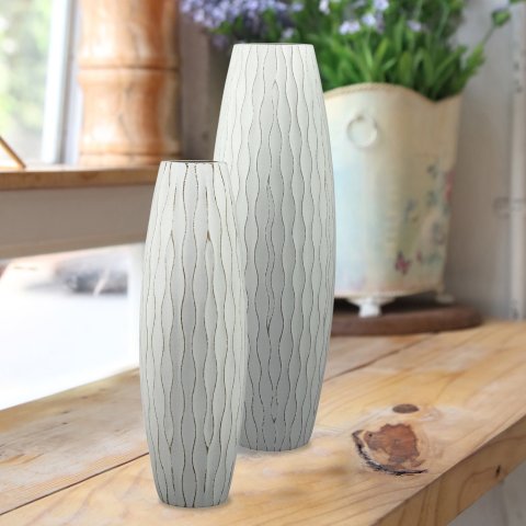 Medium Weathered Pale Ocean Wood Vase