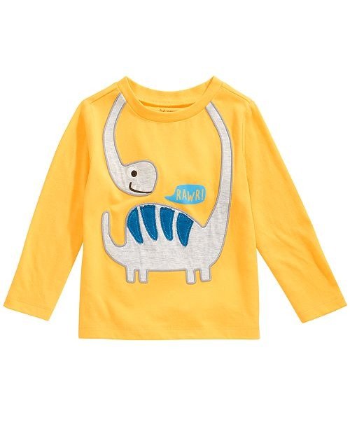 Baby Boys Long-Sleeve Dino Rawr T-Shirt, Created for Macy's