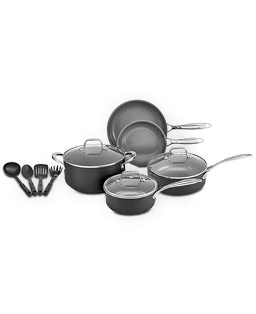 CLOSEOUT! 12-Pc. Gray Nonstick Ceramic Cookware Set
