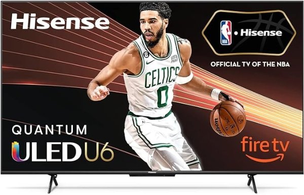 65-Inch Class U6HF Series ULED 4K UHD Smart Fire TV (65U6HF, 2023 Model) - QLED, 600-Nit Dolby Vision, Game Mode Plus VRR, HDR 10+, 240 Motion Rate, MEMC, Voice Remote, Compatible with Alexa
