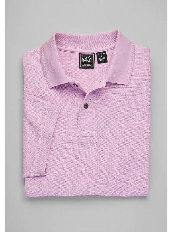 Traveler Collection Short-Sleeve Pique Polo Shirt - Big & Tall - Father's Day Business Casual | Jos A Bank