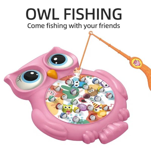Temu Educational Magnet And Hook Owl Shaped Parent-child Fishing Toy, 3  Years Old And Above, Exercise Children's Hand-eye Coordination Ability, Save Money On Temu