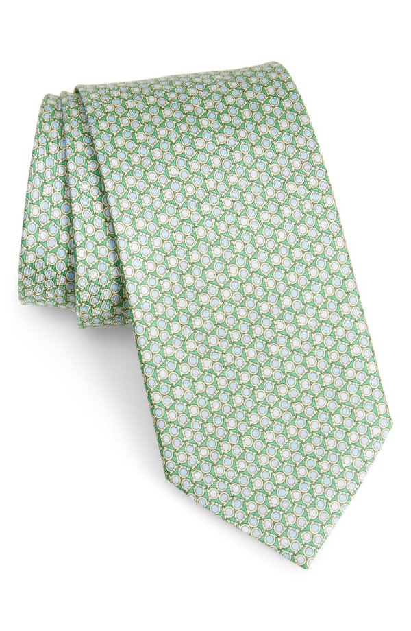 Lampo Gancini Pattern Silk Tie