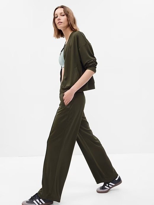 Fit High Rise Seamed Mesh Pants