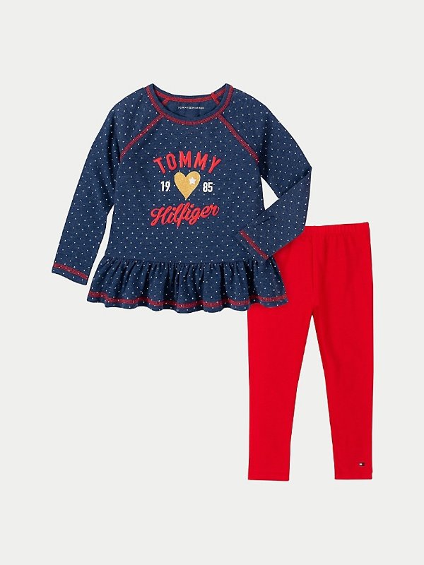 TH Baby Hearts Blouse and Legging Set | Tommy Hilfiger