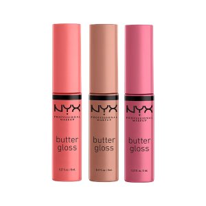 NYX PROFESSIONAL MAKEUP Butter Gloss - Pack Of 3 Lip Gloss (Angel Food Cake, Creme Brulee, Madeleine)