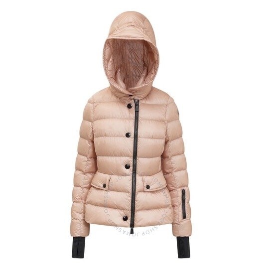 Ladies Pastel Pink Armonique Zip-fastening Hooded Puffer Jacket