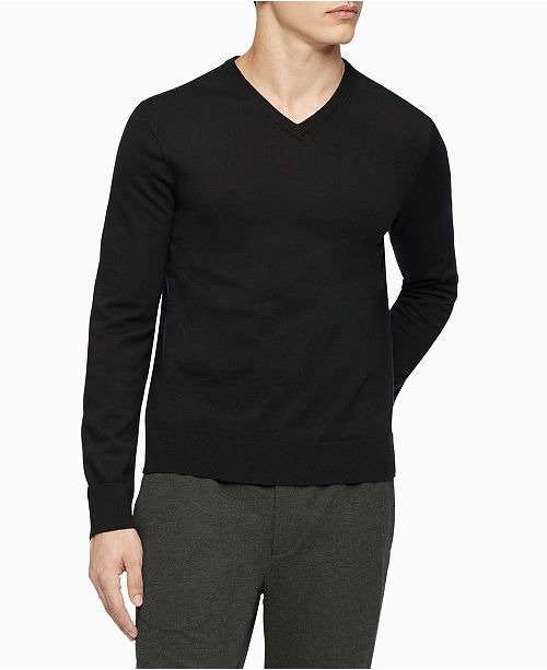 Men's Merino Wool V-Neck Sweater