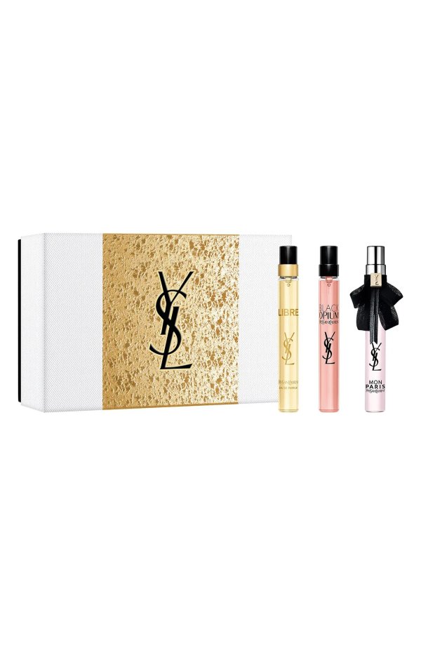 Yves Saint Laurent Libre, Mon Paris & Black Opium Fragrance Discovery Set USD $90 Value