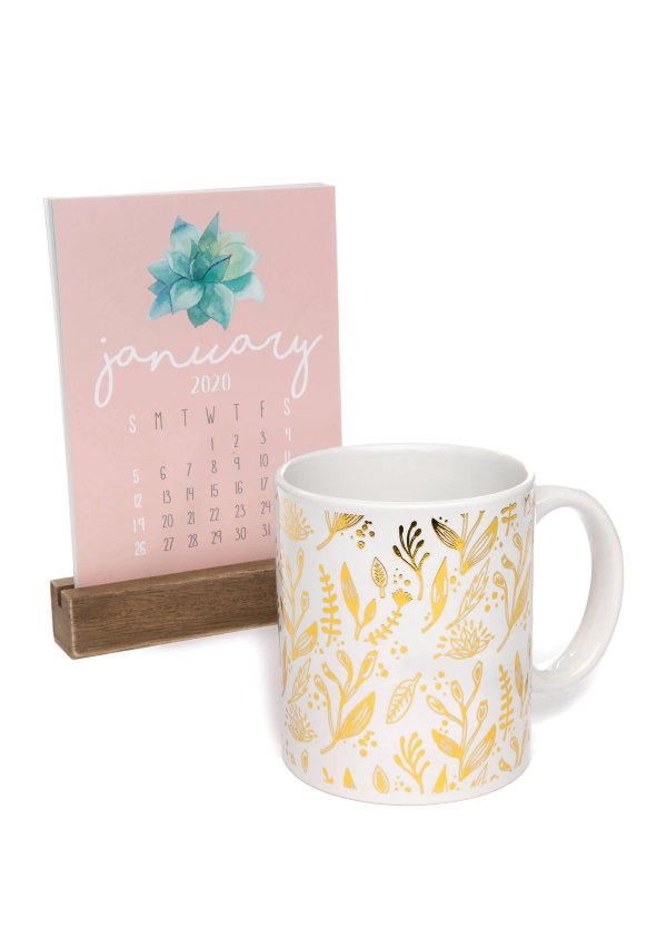 2 Piece Mug and Desk Calendar Boxed Set