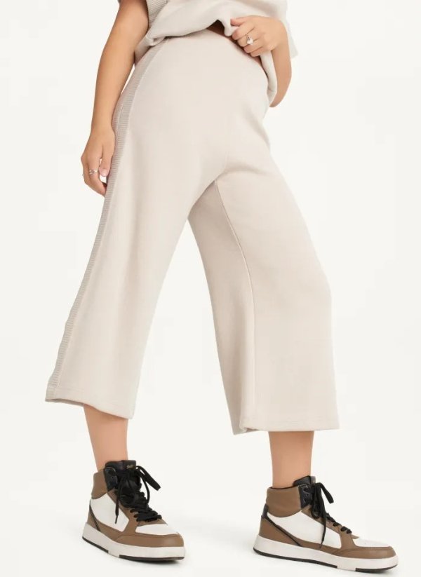Ultra-Soft Knit Side Slit Culotte Pant - DKNY