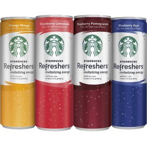 Starbucks Refreshers, 4 Flavor Variety Pack, 12 Ounce Slim Cans, 12 Pack