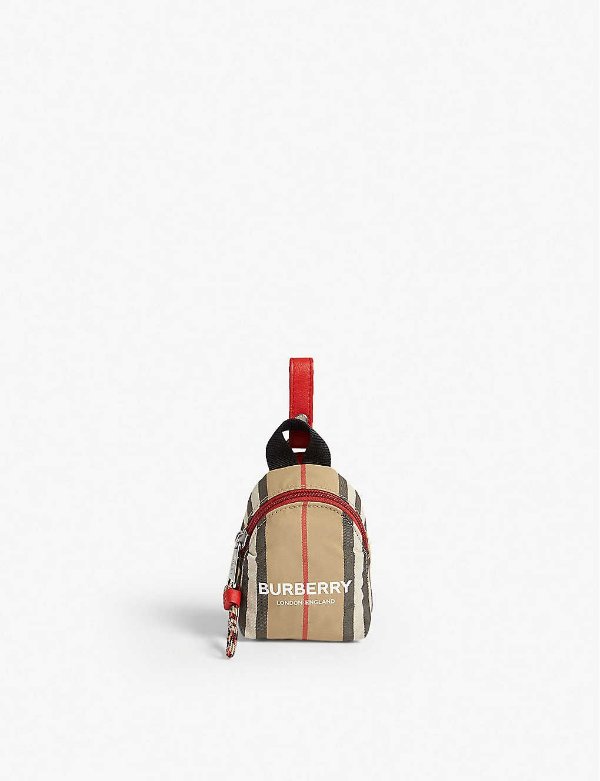 Icon stripe mini backpack bag charm