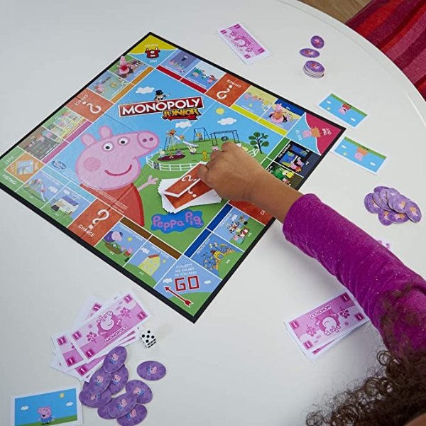 Monopoly Junior: Peppa Pig Edition Board Game for 2-4 Players, Indoor Game for Kids Ages 5 and Up (Amazon Exclusive)