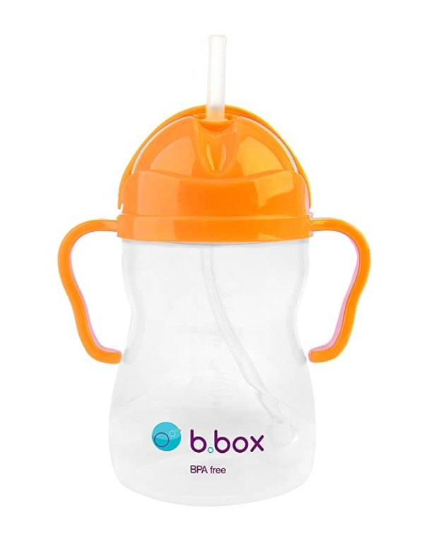 Sippy Cup with Innovative Weighted Straw | Easy-Grip Handles | Color: Neon Orange Zing | 8 oz. | BPA-Free | Phthalates & PVC Free | Dishwasher Safe